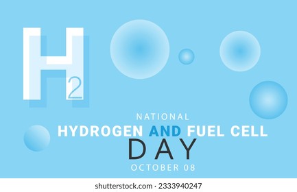 National Hydrogen and Fuel Cell Day. background, banner, card, poster, template. Vector illustration.