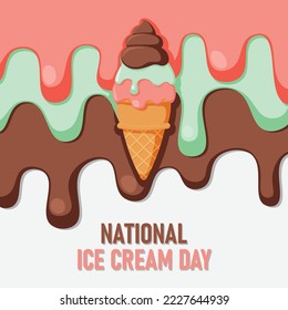 National Ice Cream Day background. Vector design illustration.