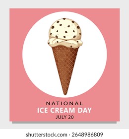 National Ice Cream Day Celebration with Delicious flavoured ice cream. Logo vector illustration.
