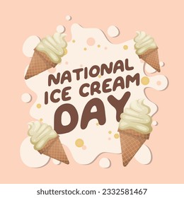 national ice cream day design template for celebration. ice cream design template. ice cream vector illustration. flat ice cream design.