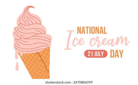 National ice cream day. Holiday concept. Template for background, banner, card, poster, tshirt with text inscription