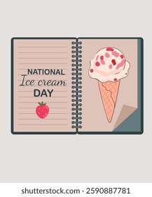 National Ice Cream Day Illustration at Strawberry Ice Cream Book