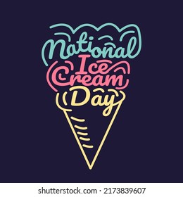 National ice cream day Lettering