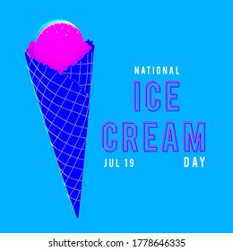 National Ice cream day poster. Jul 19