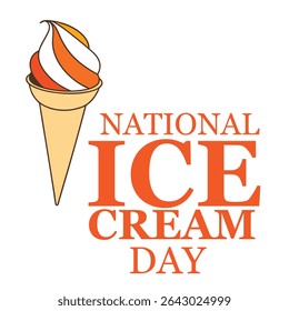  National Ice Cream Day Poster with Swirl Cone