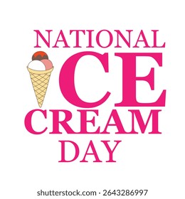 National Ice Cream Day Poster with Cone and Bold Text