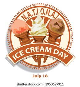 National Ice Cream Day Sign and Badge
