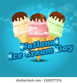 National ice cream day vector illustration for greeting card, poster and banner