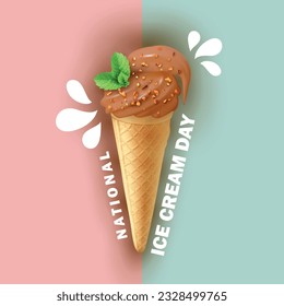 National ice cream day vector illustration for greeting card.