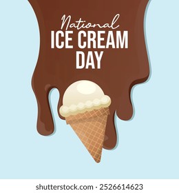 National Ice Cream Day vector design template good for celebration usage. National Ice Cream Day design. flat design. eps 10.