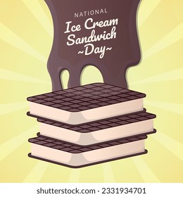 national ice cream sandwich day design template for celebration. happy ice cream sandwich day. ice cream sandwich vector illustration.