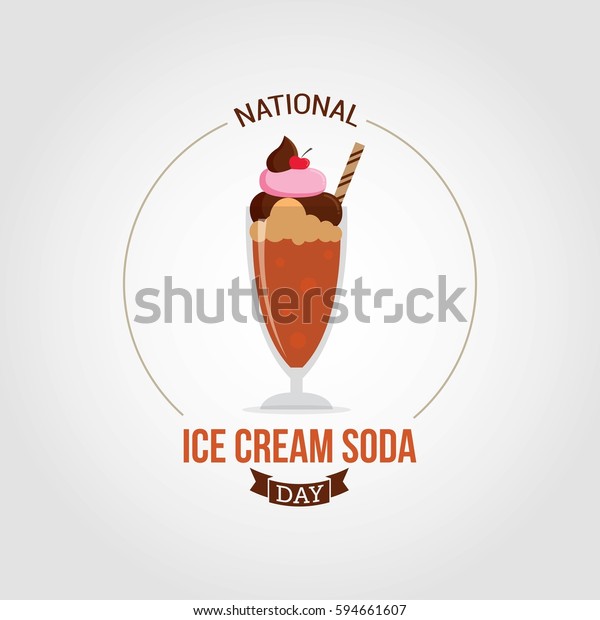 National Ice\
Cream Soda Day Vector\
Illustration.