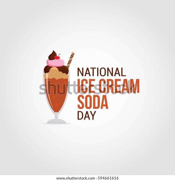 National Ice\
Cream Soda Day Vector\
Illustration.