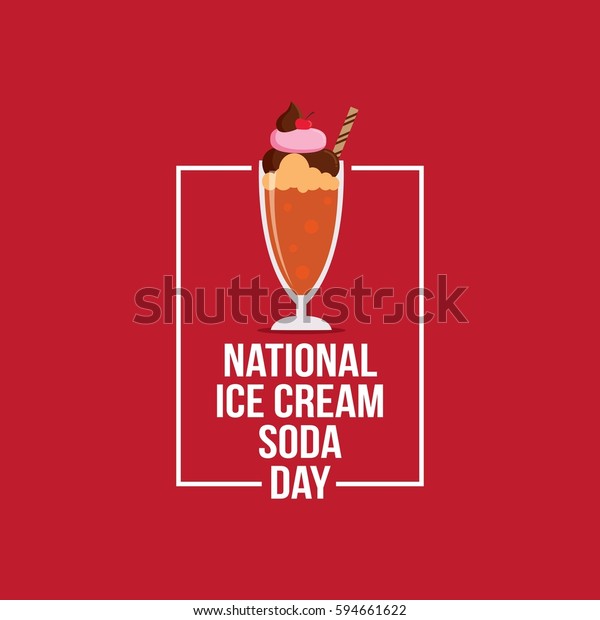 National Ice Cream Soda Day Vector Stock Vector (Royalty Free