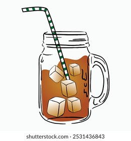 Vetor do Dia Nacional do Chá Gelado. Vidro de chá com gelo, limões e vetor de menta. Vetor ícone de chá gelado. Pôster do Dia do Chá Gelado, 10 de junho. Dia importante