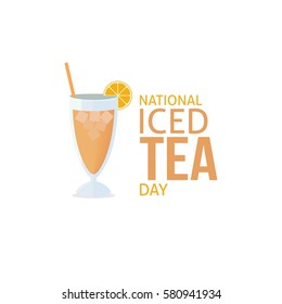 National Iced Tea Day Vector Illustration.