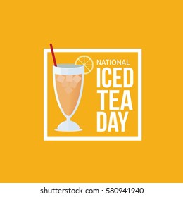 National Iced Tea Day Vector Illustration. his day commemorates the delicious beverage that cools us down during the warmer months.  flat style design vector illustration.