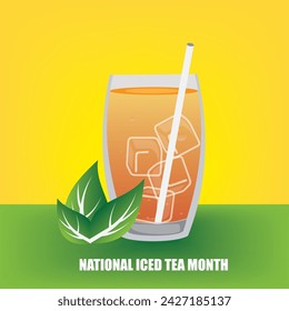 National Iced Tea Month vector graphic good for National Iced Tea Month celebration. flat design..simple and elegant design