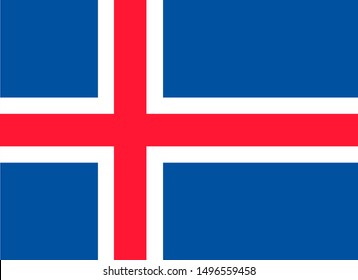 National Iceland flag. Simple flat vector illustration eps10