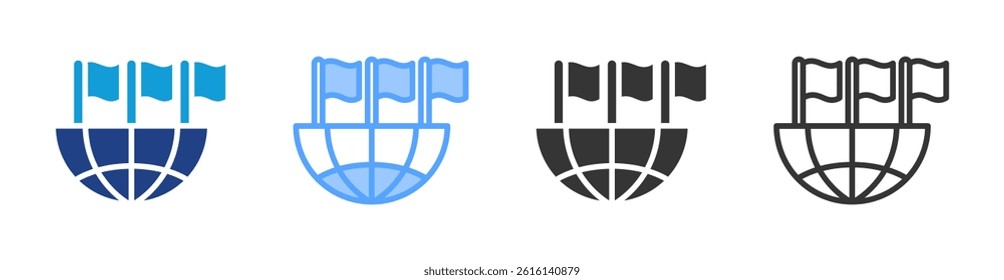 National icon set multiple style collection