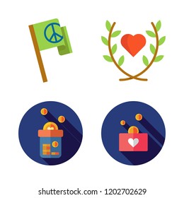 national icon set. vector set about donation, heart and flag icons set.