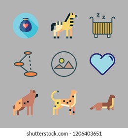 national icon set. vector set about donation, landscape, hyena and shortcut icons set.