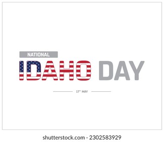 Nationaler IDAHO-Tag, Idaho-Tag, Nationalfeiertag, Typografischer Tag, Typografie, Konzept, Kreativität, Vorlage, Social Media Design, 17. Mai, Editable, Idaho, National, Corporate Design, Vektorgrafik, 17. Mai