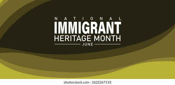 Banner de celebração do mês do patrimônio dos imigrantes nacionais com desenho do post