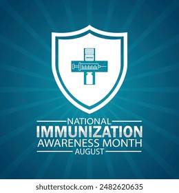 National Immunization Awareness Month August Vector illustration. Holiday concept. Template for background, banner, card, poster with text inscription. - Powered by Shutterstock - Get 15% off with code: PIKWIZARD15