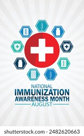 National Immunization Awareness Month August Vector illustration. Suitable for greeting card, mobile wallpaper
