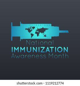 National Immunization Awareness Month Vector Logo Icon Illustration