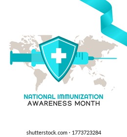 National Immunization Awareness Month Vector Illustration