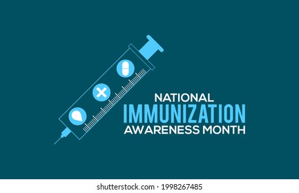 National Immunization Awareness Month Vector Banner Template Observed On August