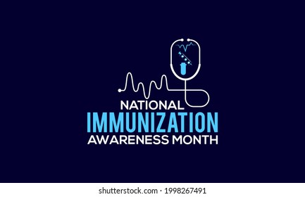 National Immunization Awareness Month Vector Banner Template Observed On August