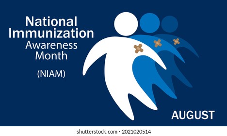 National Immunization Awareness Month vector banner.Vaccination concept.