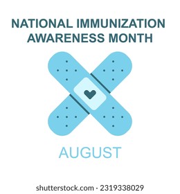 National Immunization Awareness Month vector illustration. Annual august celebration 
