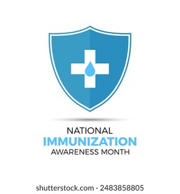 National Immunization Awareness Monat Vektorgrafik Konzept für Banner, Poster, Hintergrund Vorlage Design beobachtet im August.