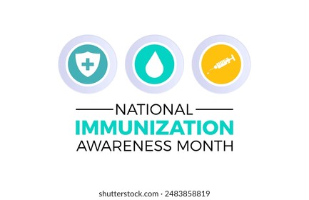 National Immunization Awareness Monat Vektorgrafik Konzept für Banner, Poster, Hintergrund Vorlage Design beobachtet im August.