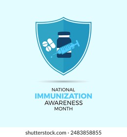National immunization awareness month vector concept for banner, poster, background template design observed on august.