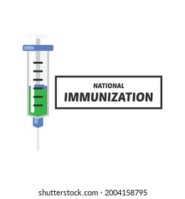 National immunization concept design. Syringe vector illustration. Good for campaign and poster.