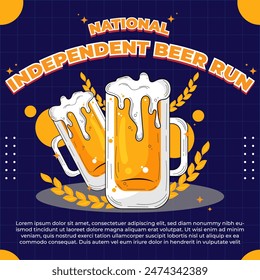 National Independent Beer Run Day - 3. Juli 2024, Attraktives Design, kann auf allen Social Media-Plattformen verwendet werden, schöne Farbkombination, erhalten Sie es jetzt für Ihren ersten Kauf.