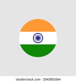 National India flag, official colors and proportion correctly. Vector illustration. EPS10.
