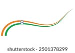 National Indian flag ribbon. Curly ribbon  isolated on white background. Premium Indian flag Vector illustration. EPS 10