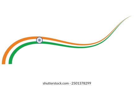 National Indian flag ribbon. Curly ribbon  isolated on white background. Premium Indian flag Vector illustration. EPS 10