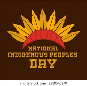 National indigenous peoples day with brown background 