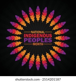 National Indigenous Peoples Month. Holiday concept. Template for background, banner, card, poster with text inscription. Vector illustration