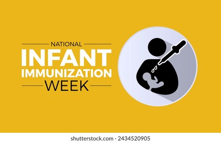 Semana Nacional de Inmunización Infantil Observada cada año del 24 de abril al 1 de mayo, Diseño de banner vectorial, volante, afiche y plantilla de redes sociales.