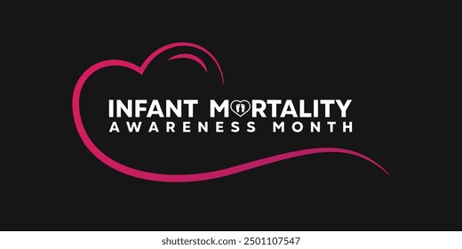 National Infant Mortality Awareness Month. Foot and heart. Great for cards, banners, posters, social media and more. Black background.