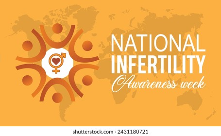 National Infertility awareness week observed every year in April .Template for background, banner, card, poster with text inscription.