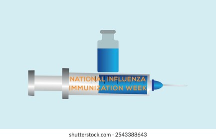 National Influenza Vaccination Week From December 1st to 7th.,Vector Illustration Design Concept A Contagious  Influenza Viruses.